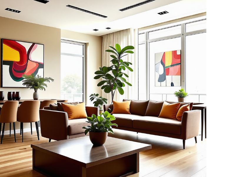 인테리어된 사무실 모습 그림