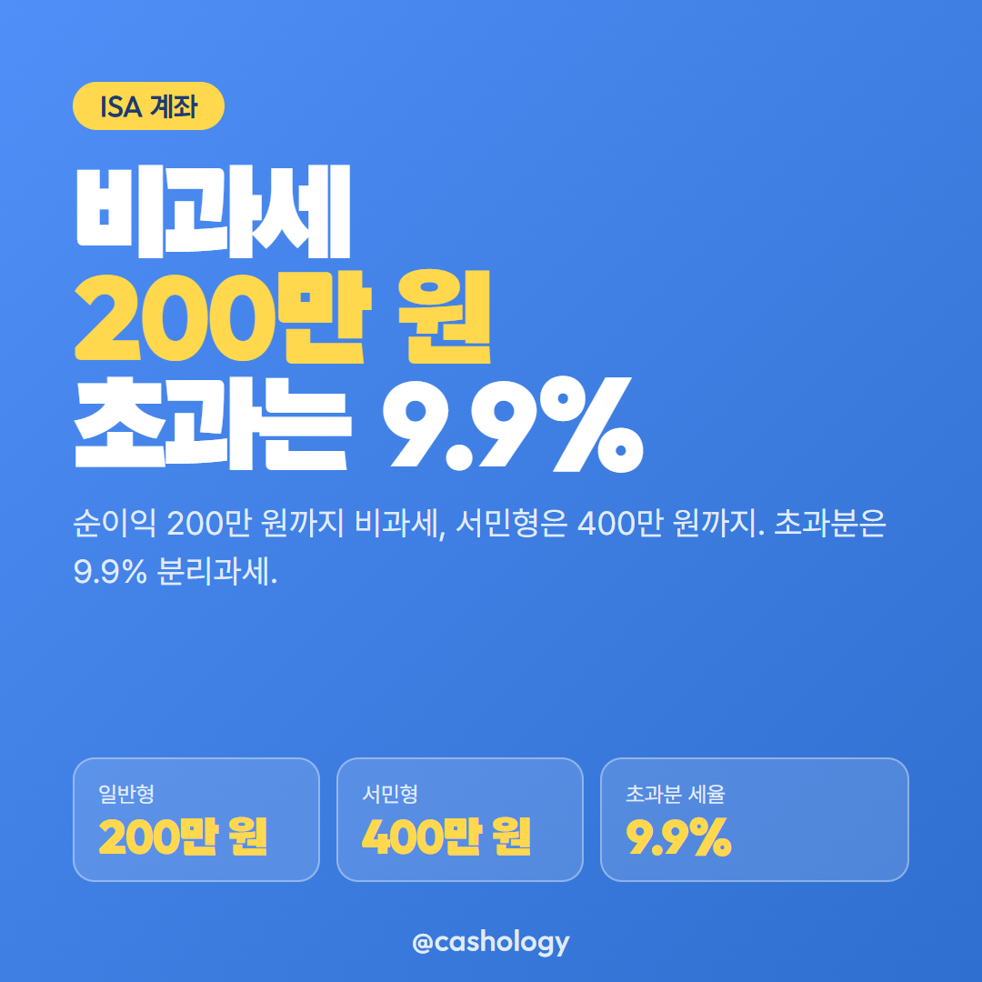 ISA 계좌 비과세 한도 대표 안내