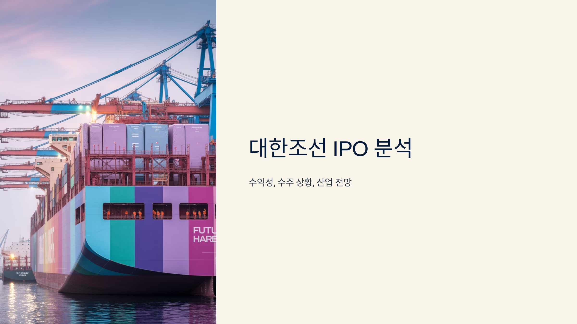 대한조선 IPO 분석: 수익성, 수주 상황, 산업 전망