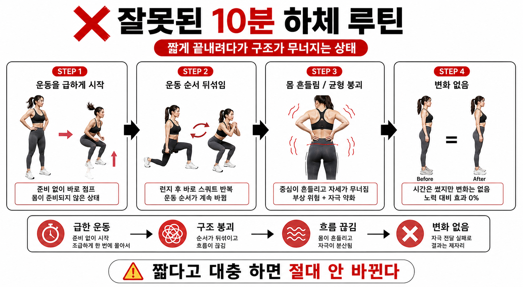 잘못된 10분 하체 루틴