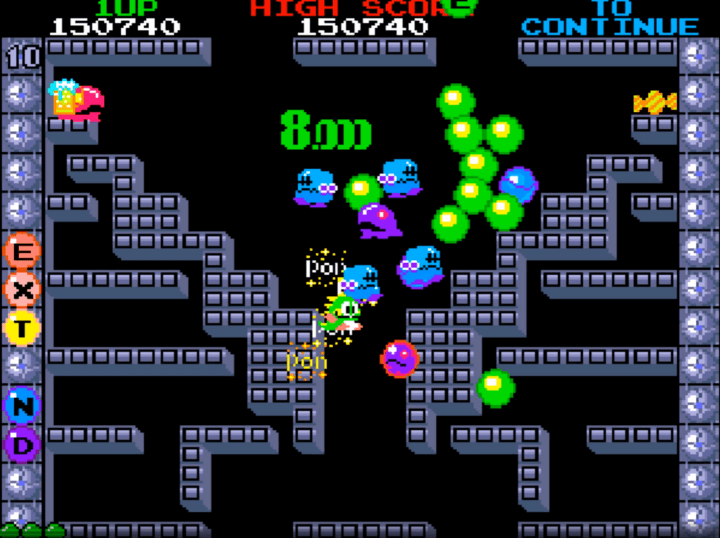 버블을-터트리고-점수를-획득하는-화면