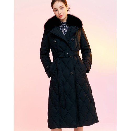 듀엘 폭스카라 퀼팅 롱 구스패딩 D224PSG272