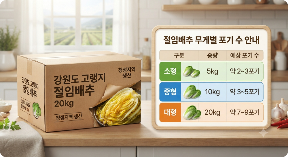 강원도 고랭지 절임배추 20kg 직거래 이미지