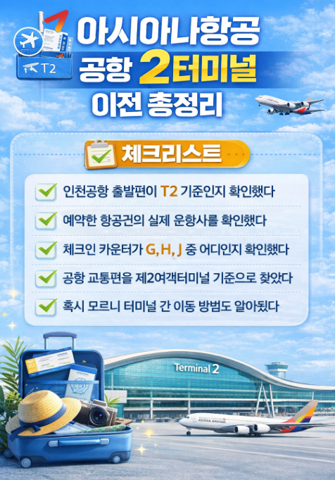아시아나항공 인천공항 2터미널 이전! 총정리