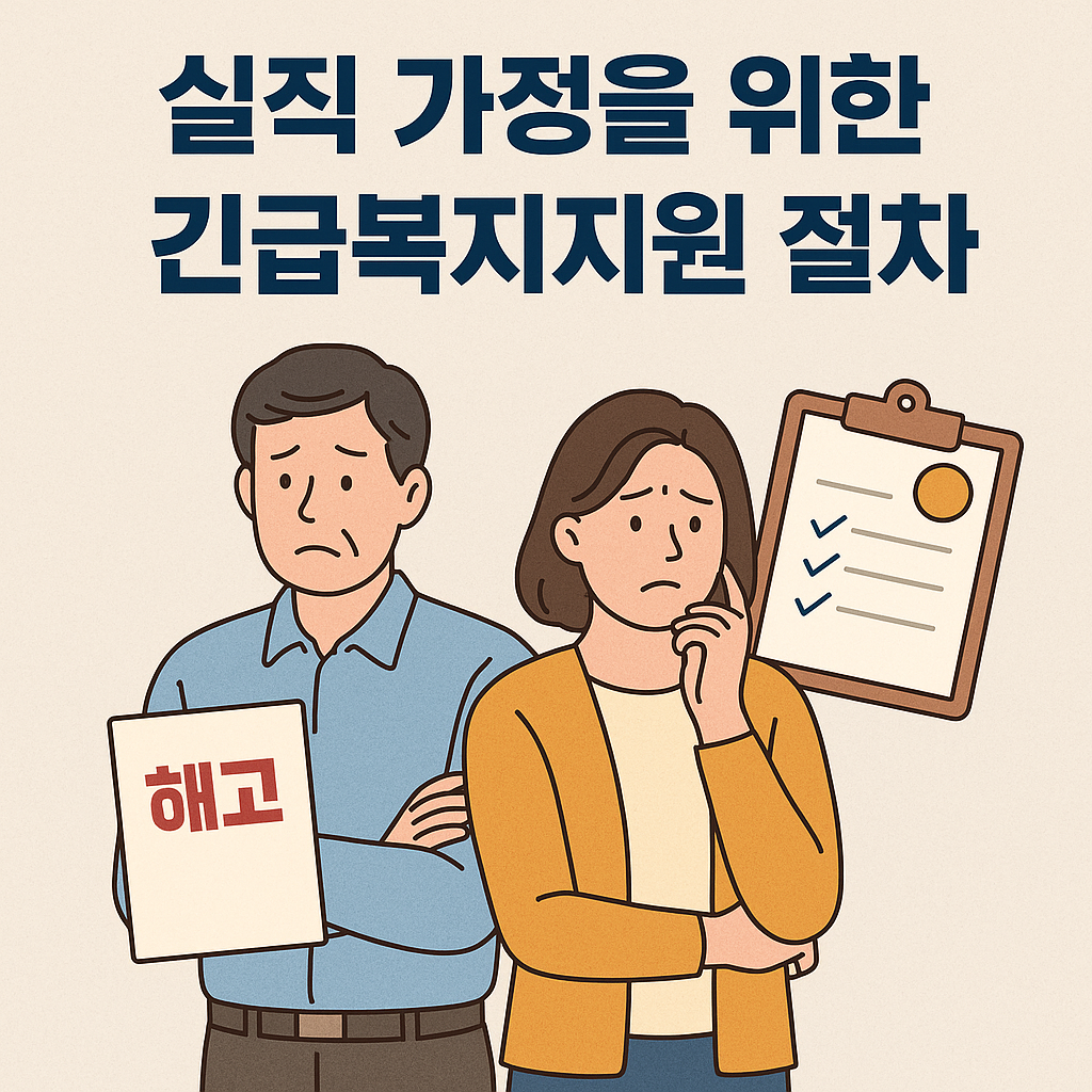 실직 가정 긴급복지 지원 절차 포스터 이미지