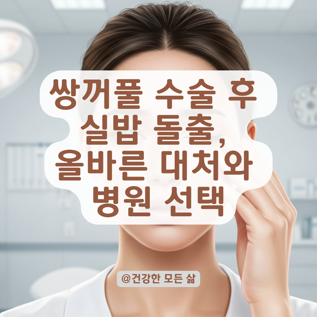 쌍꺼풀 수술 후 실밥이 튀어나왔다면? 병원 선택과 대처법 총정리.