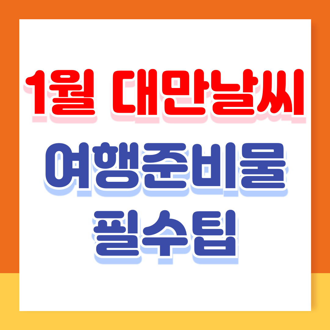 1월 대만 날씨 완벽 가이드! 여행 준비물 필수 팁