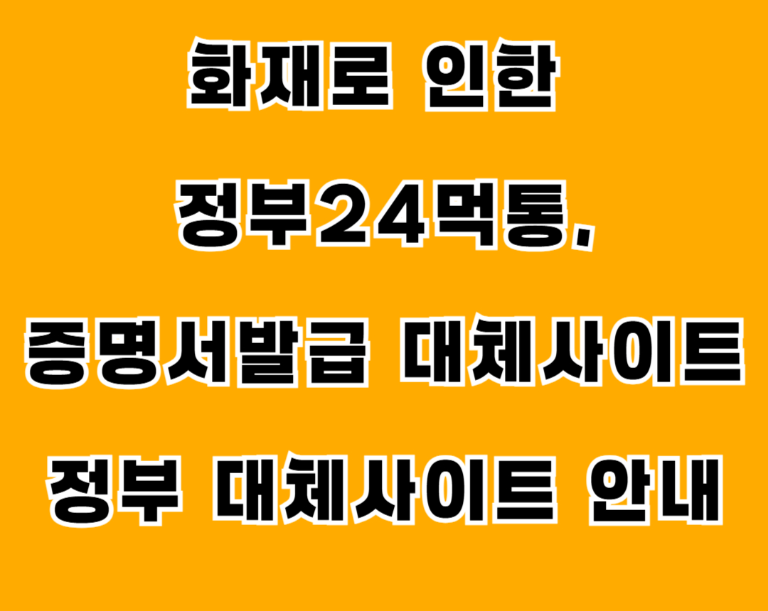 정부24화재-증명서발급먹통