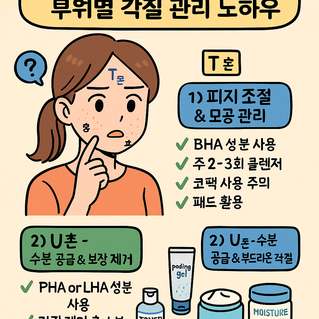 복합성 피부 맞춤 각질 제거법! 부위별 관리 꿀팁 공개