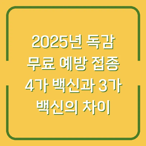 2025년 독감 무료 예방 접종 4가 백신과 3가 백신의 차이