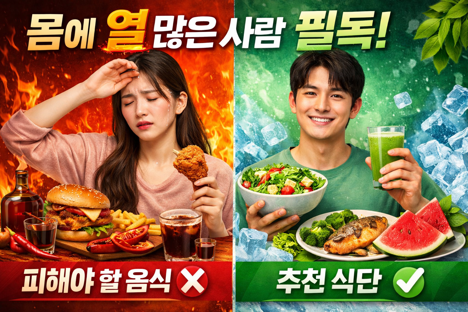 몸에 열 많은 사람 음식 가이드