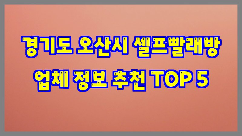 경기도 오산시 셀프빨래방