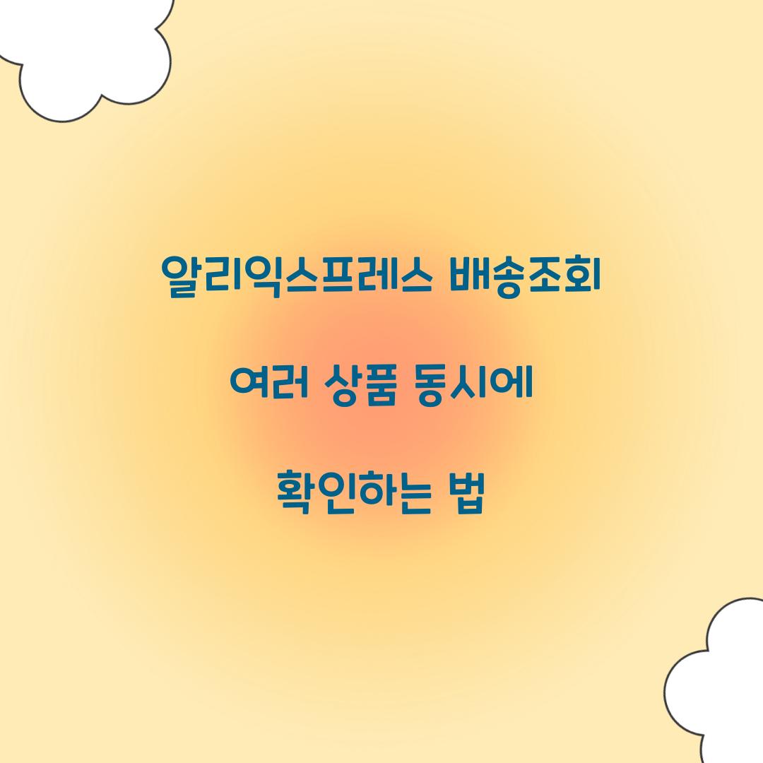 알리익스프레스 배송조회 여러 상품 동시에 확인하는 법