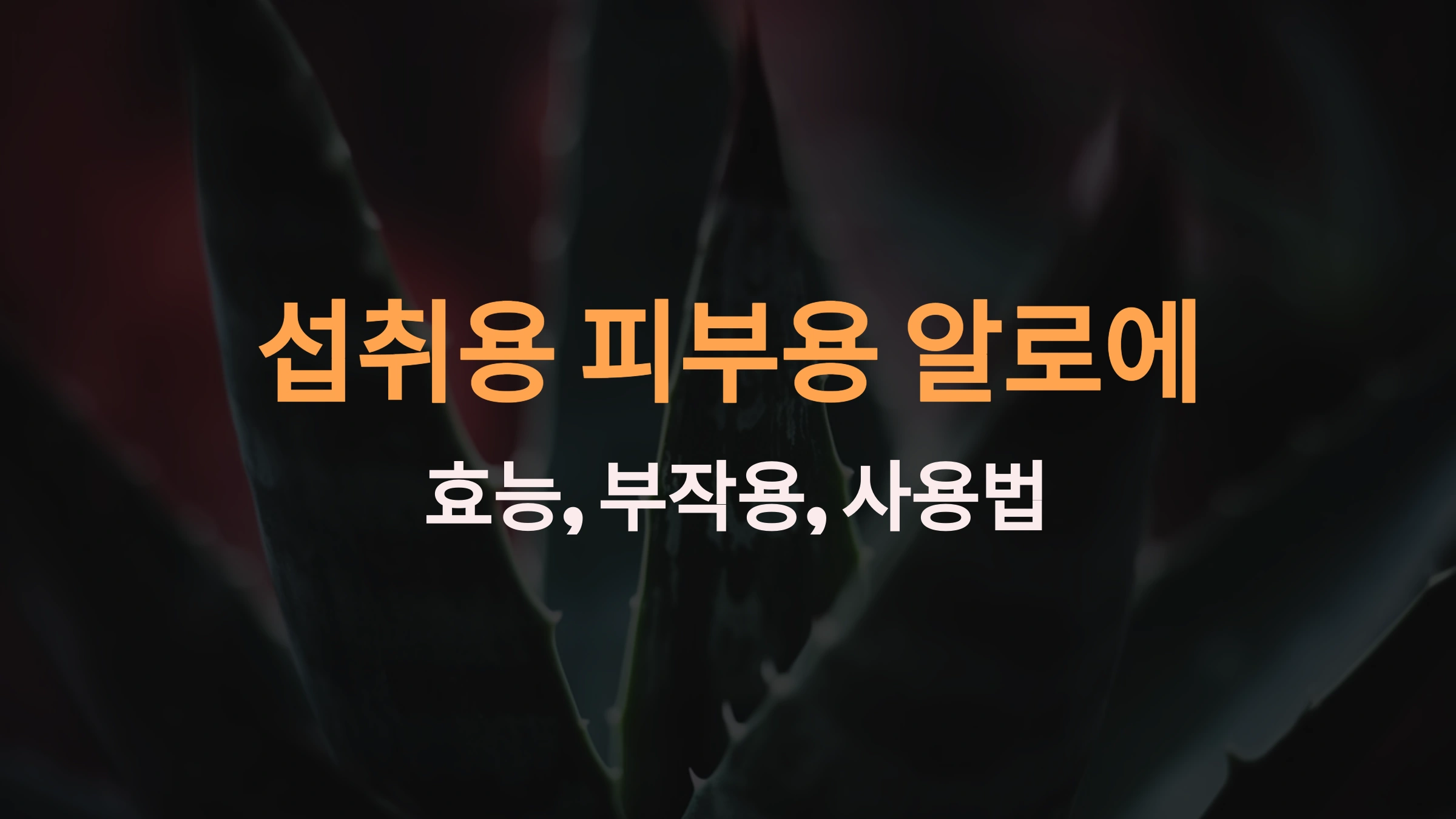 섭취용과 피부용 알로에