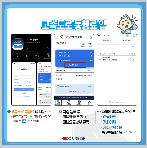 고속도로 통행료 미납 조회 및 납부 방법
