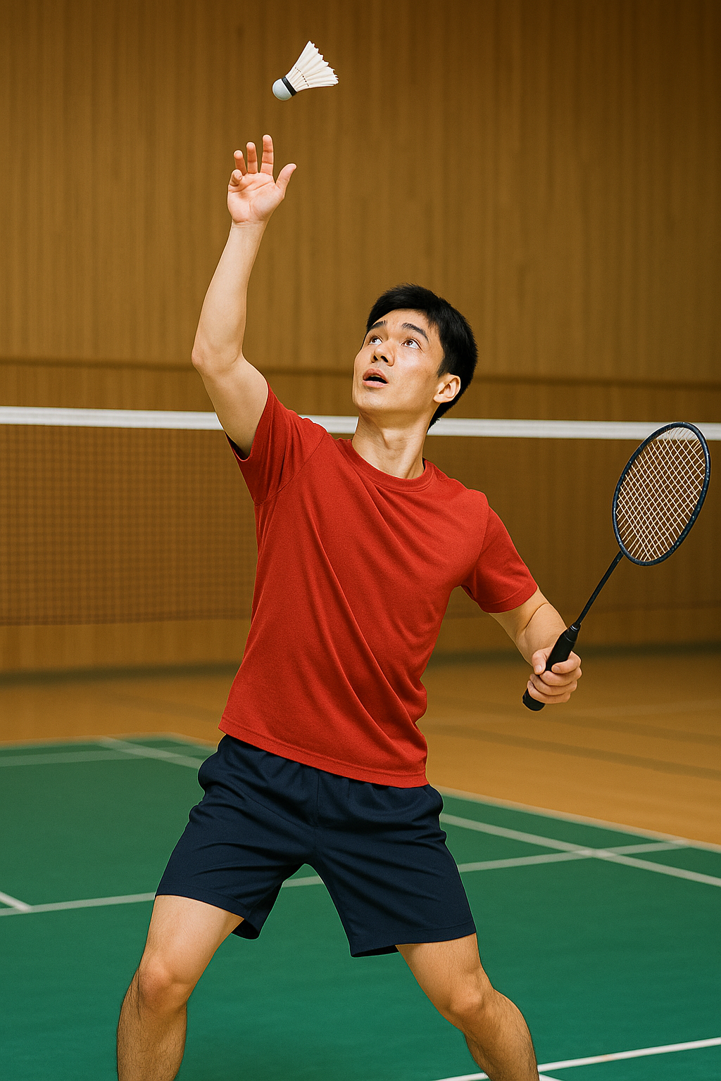 배드민턴 서브 하는 이미지