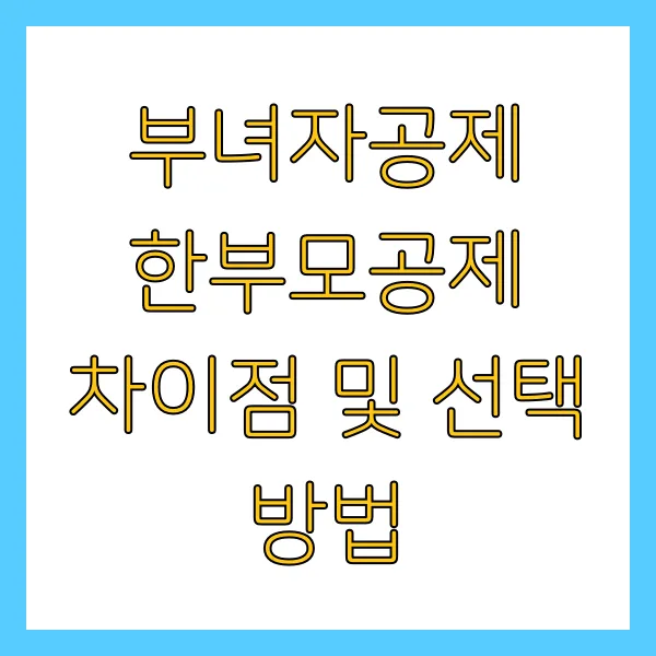 부녀자공제 한부모공제 차이점 및 선택 방법, 진행 절차와 필요 서류는?