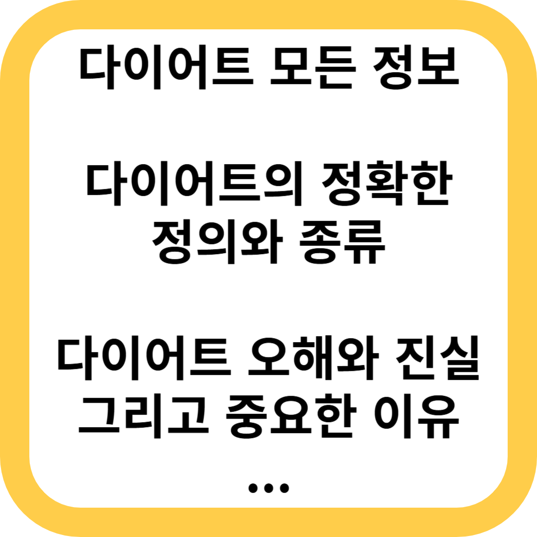 다이어트 종류 정의