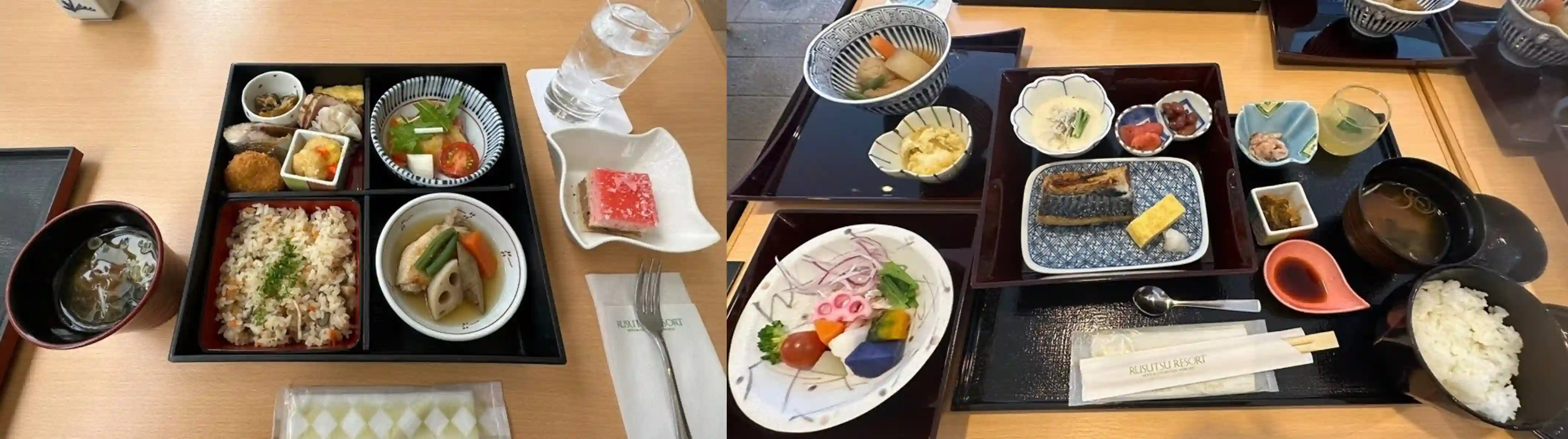 호텔에서 먹었던 일본식 식단 중 몇 가지