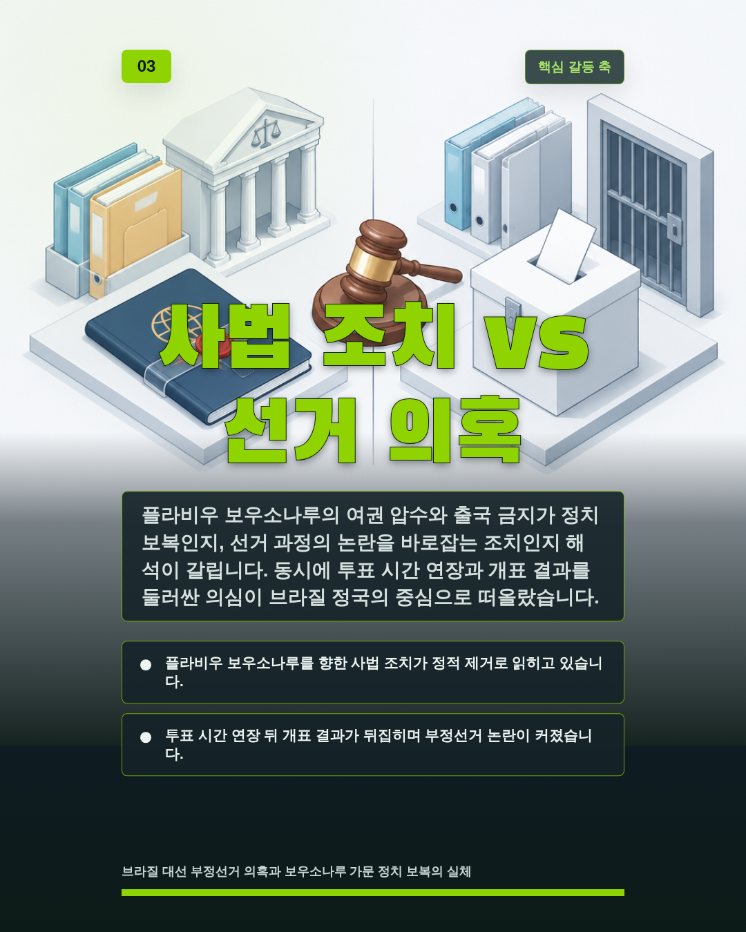 사법 조치 vs 선거 의혹