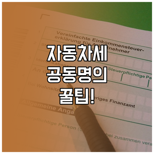 자동차세 연납 공동명의 대표자 선정 ..