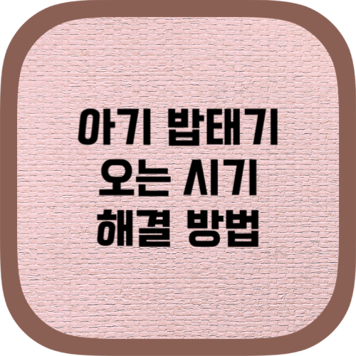 아기 밥태기 오는 시기와 해결방법