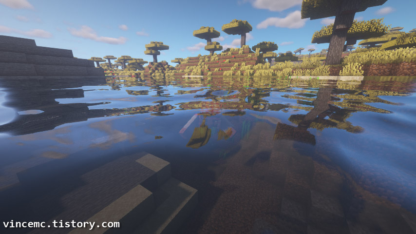 쉐이더 적용 후 물 표면을 찍은 모습