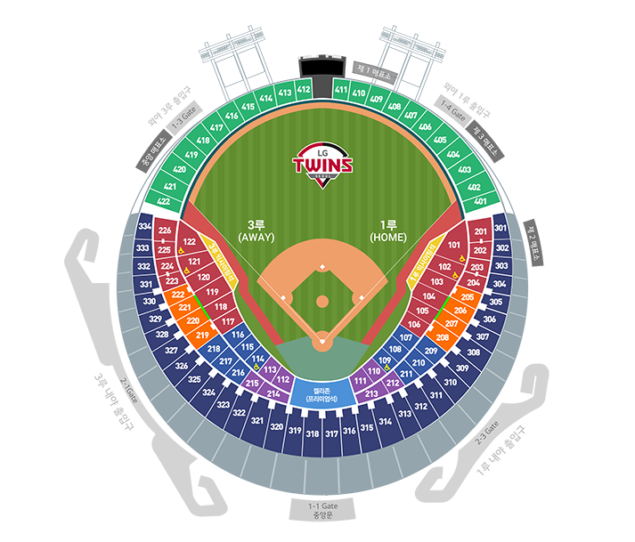 잠실야구장 좌석배치도