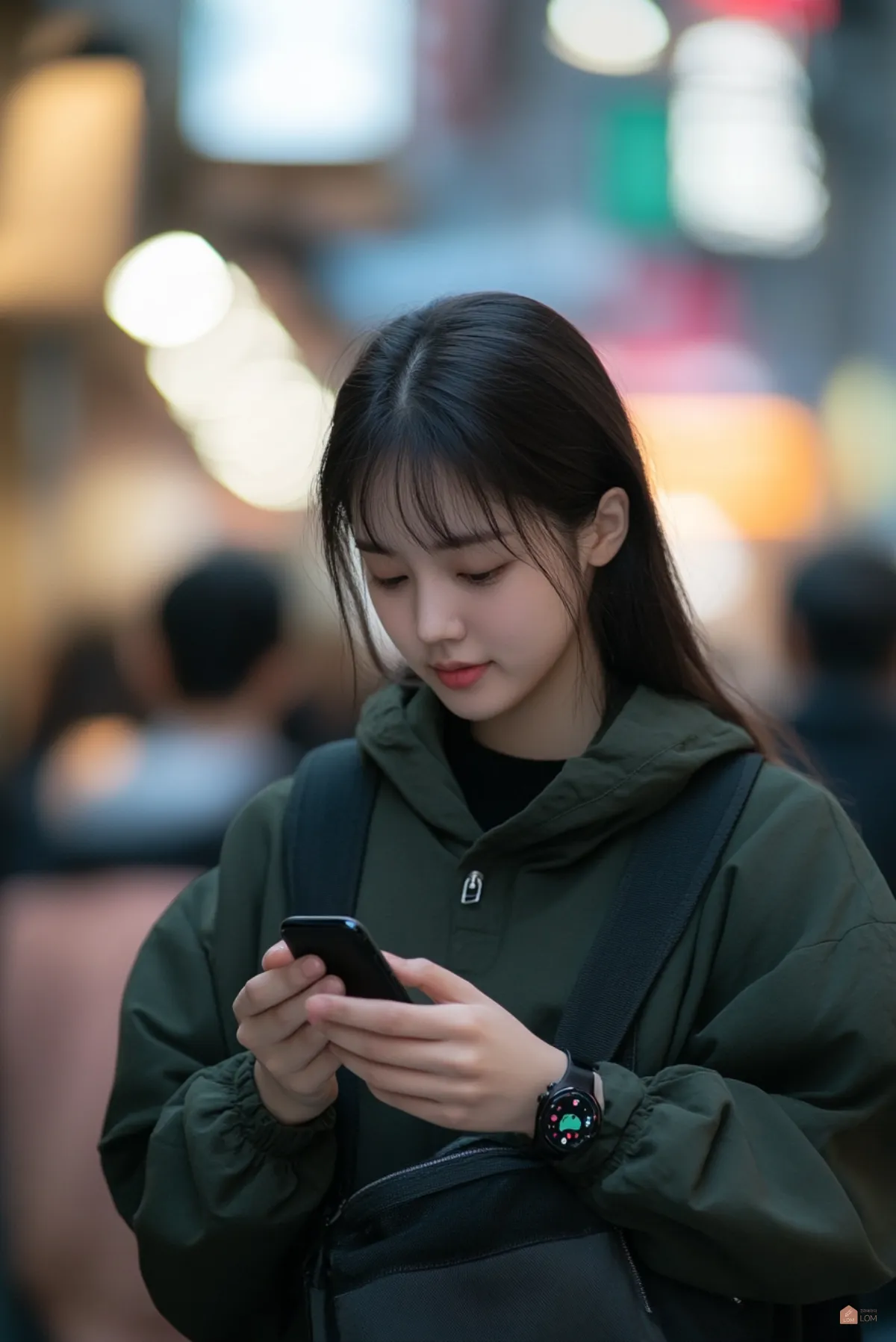 애플워치와-애플휴대폰사용하는-한국여자02