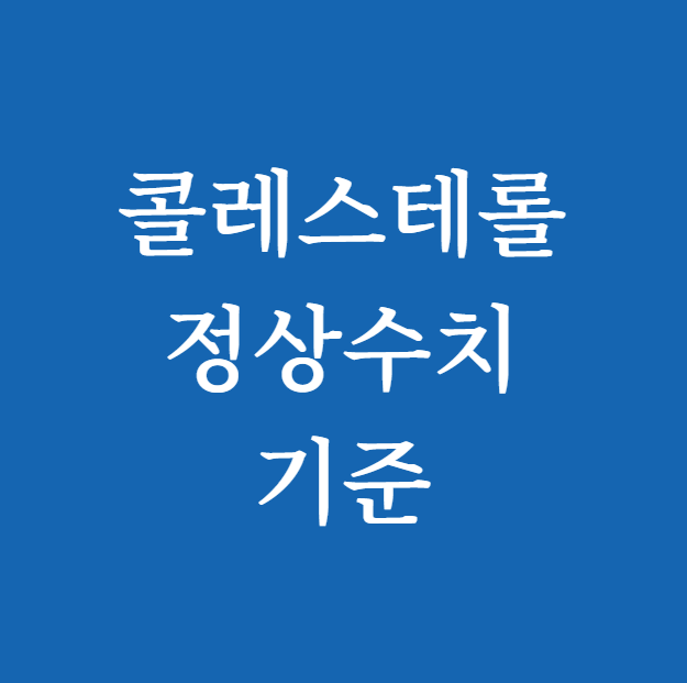 콜레스테롤 정상수치