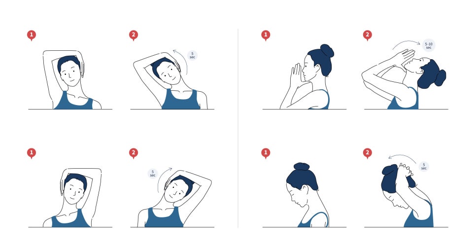 “목과 어깨의 긴장을 천천히 풀어주는 첫 단계”