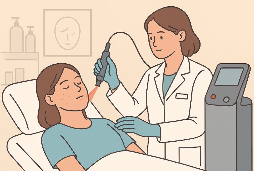 피부 레이저 시술 받는 이미지