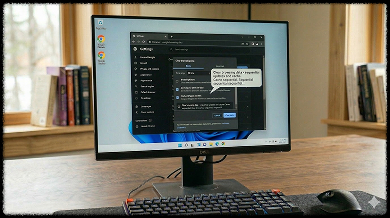 브라우저 캐시 삭제 설정 모습