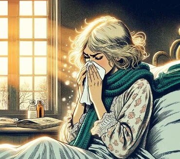 꽃가루 알레르기로 고생하는 환자