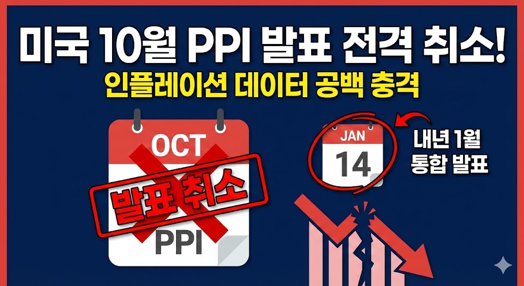 미국 10월 PPI(생산자물가지수) 발표 취소와 시장 영향 시각화