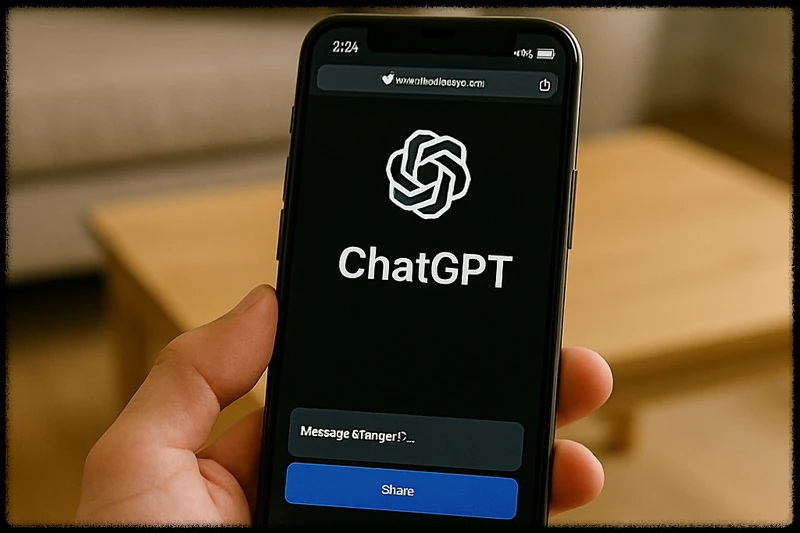 스마트폰으로 ChatGPT와 대화하는 모습