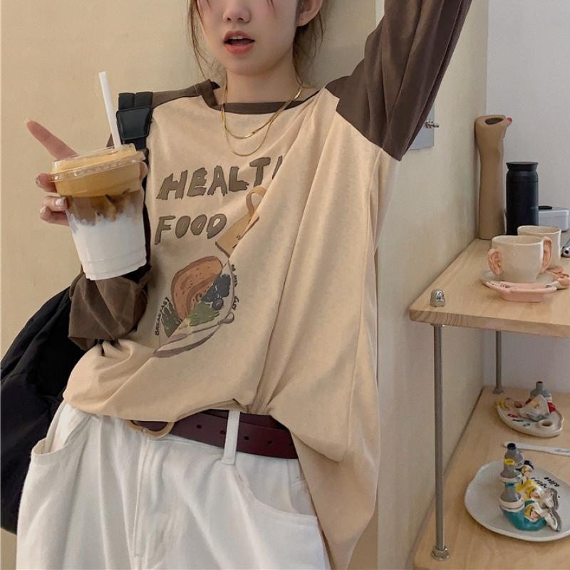 캐주얼 프린팅 배색 나그랑 티셔츠 z27318il