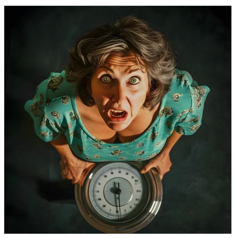 놀란 중년의 여자 이미지