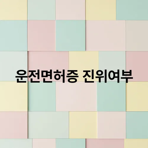 운전면허증 진위여부