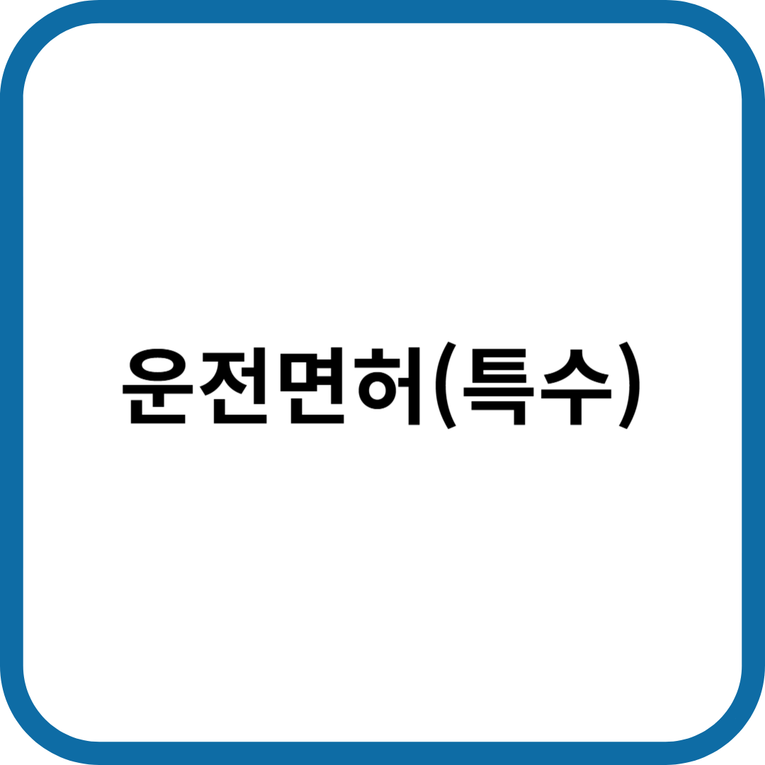 특수운전면허 종류