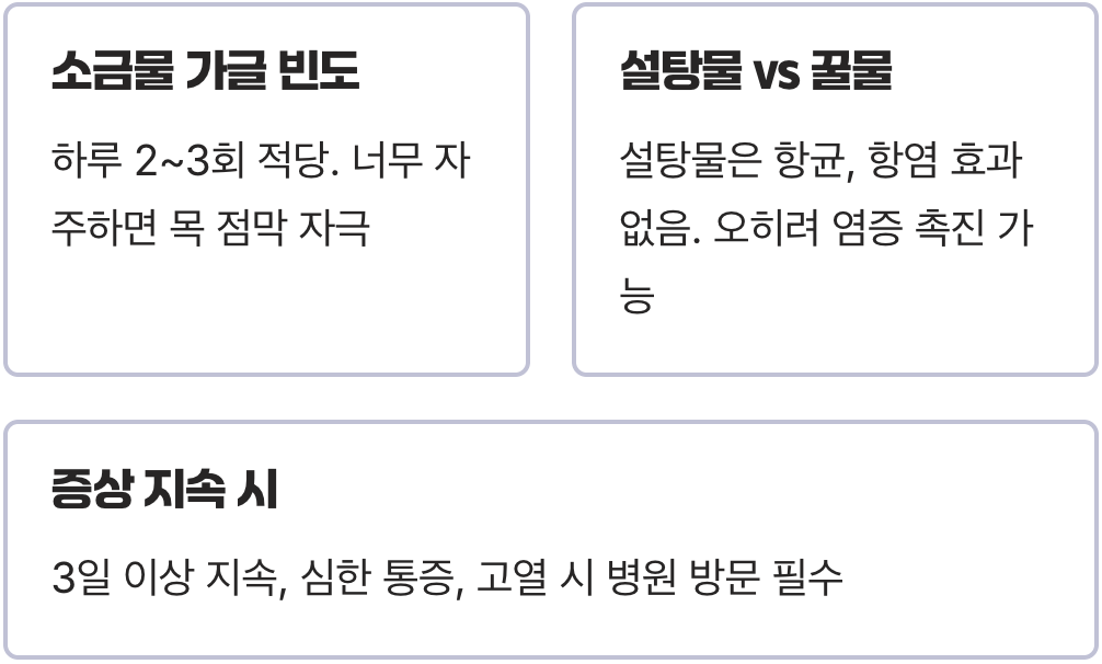 목이칼칼할때 꿀물, 소금물 가글, 도라지차, 어떤 게 가장 효과 빠를까?