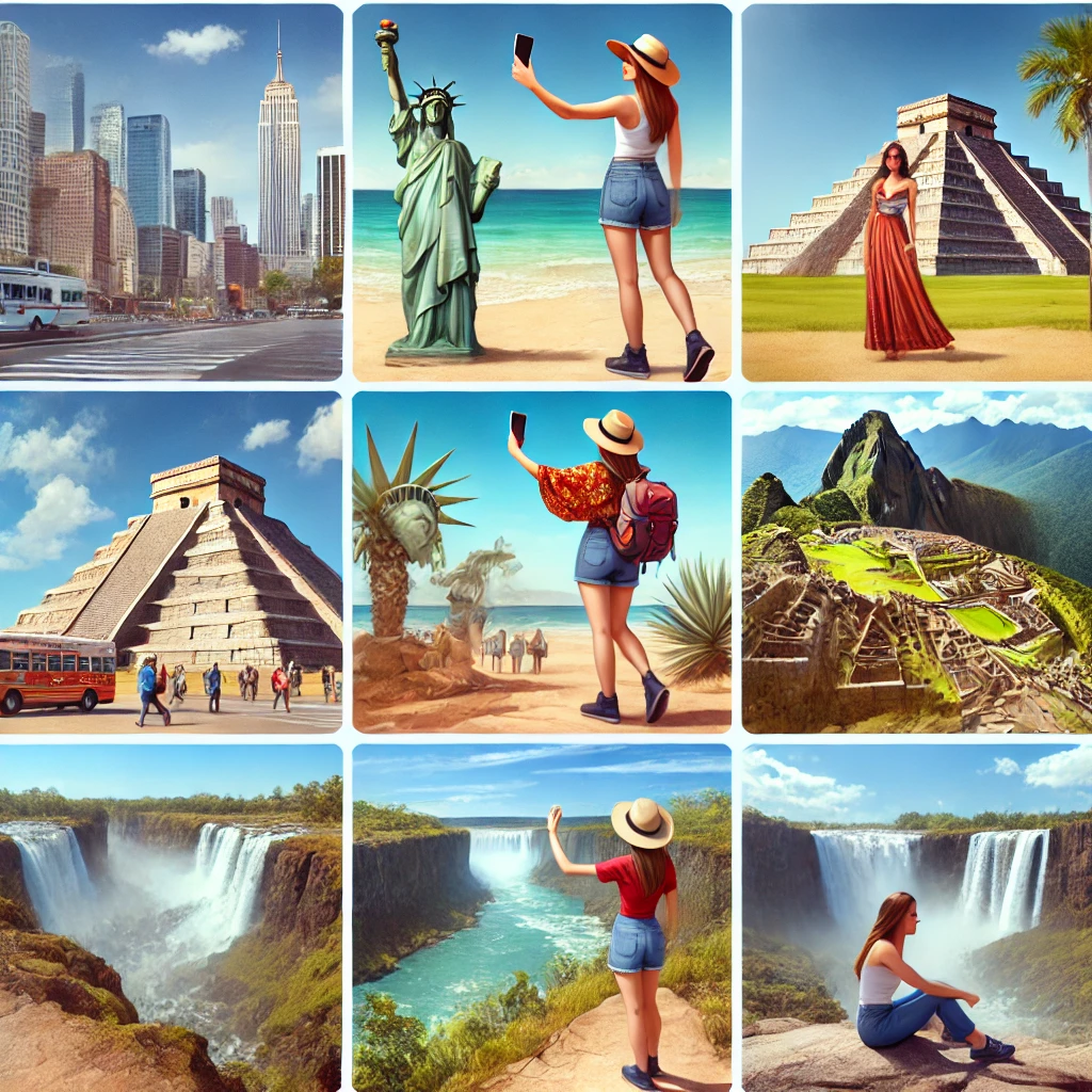 미주지역을 여행하는 여성