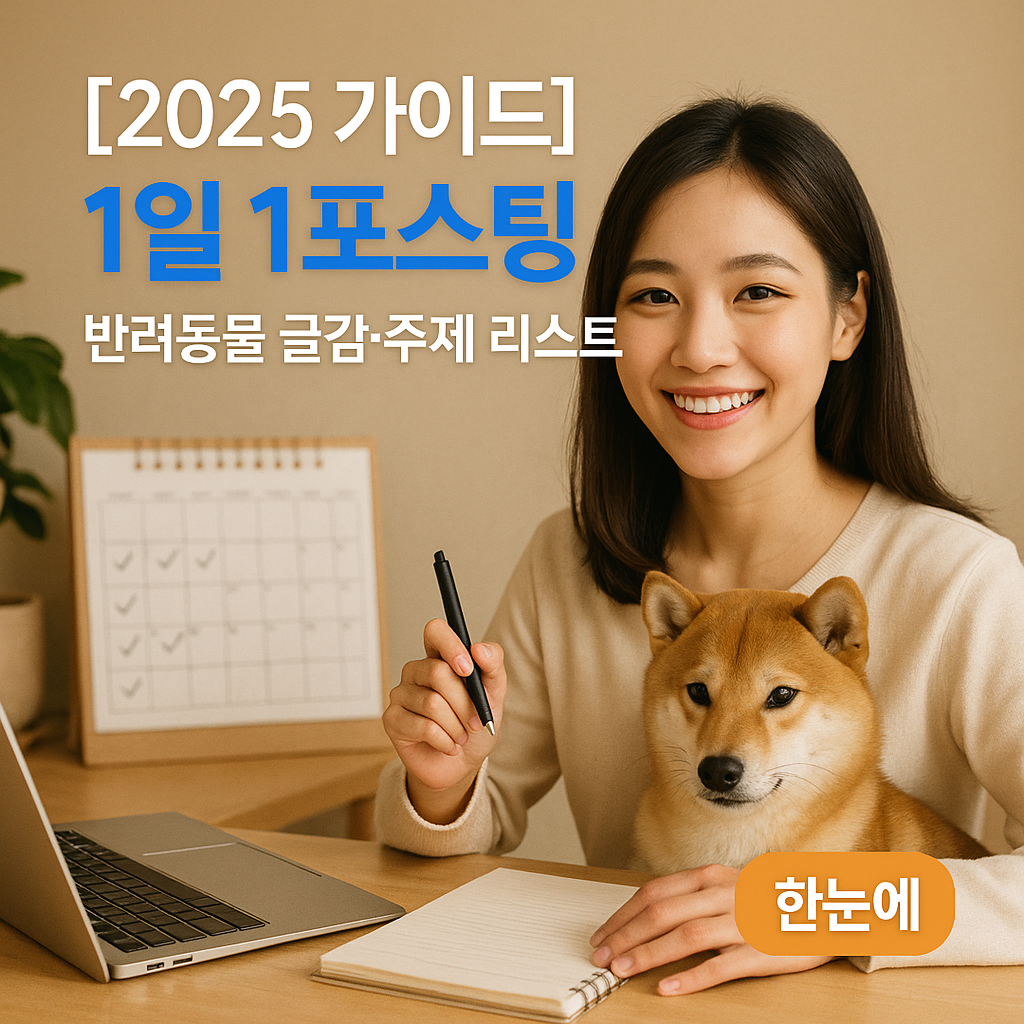 [2025 가이드] 1일 1포스팅 ｜ 반려동물 글감&middot;주제 리스트 한눈에 보기