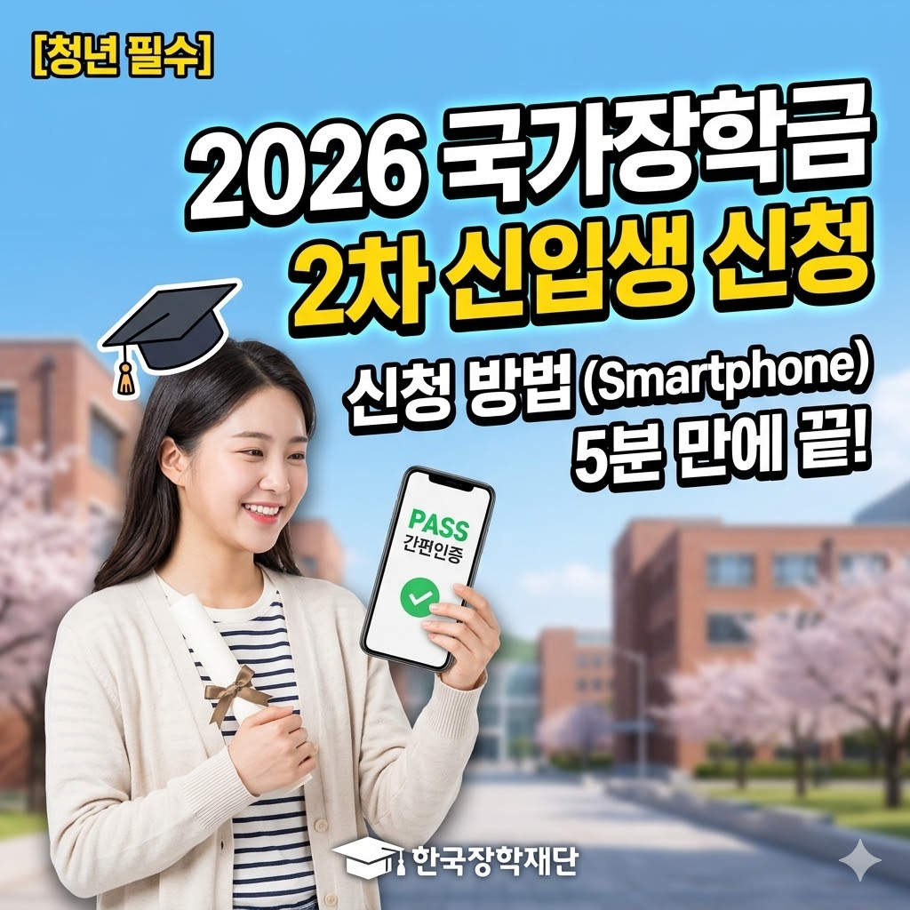 2026 신입생 국가장학금 스마트폰 신청 방법 4단계
