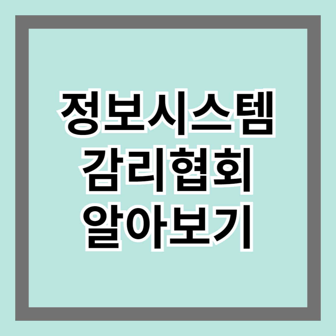 정보시스템감리협회 알아보기 - IT 프로젝트의 신뢰성과 품질 향상