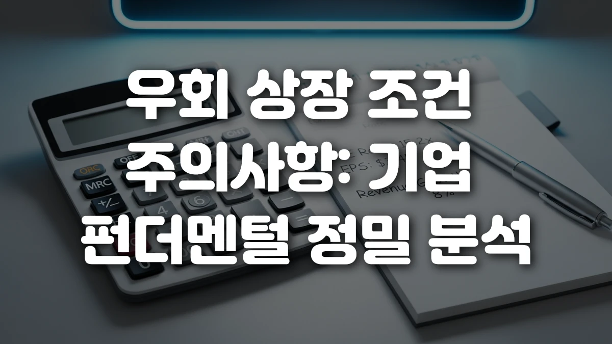 우회 상장 조건 주의사항 기업 펀더멘털 정밀 분석
