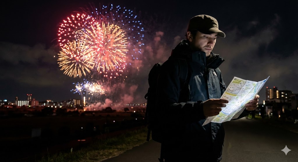 화려한 불꽃놀이(급등장)를 뒤로하고, 차분하게 지도를 보며 다음 목적지(신규 유망 섹터)를 향해 걸어가는 현명한 투자자의 뒷모습