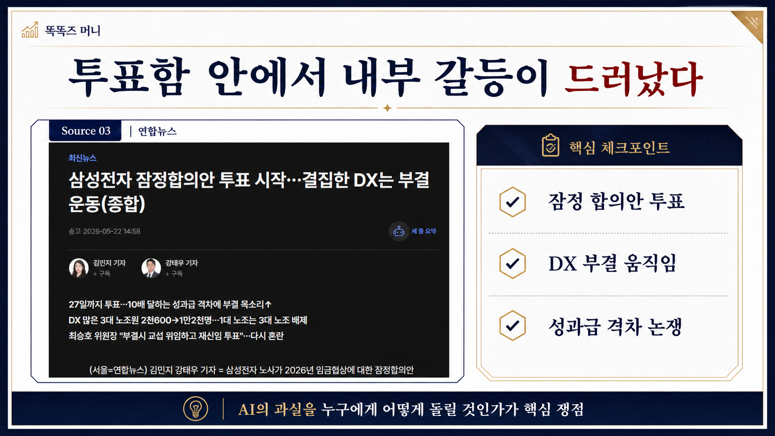 연합뉴스가 짚은 잠정 합의안 투표와 격차 논쟁