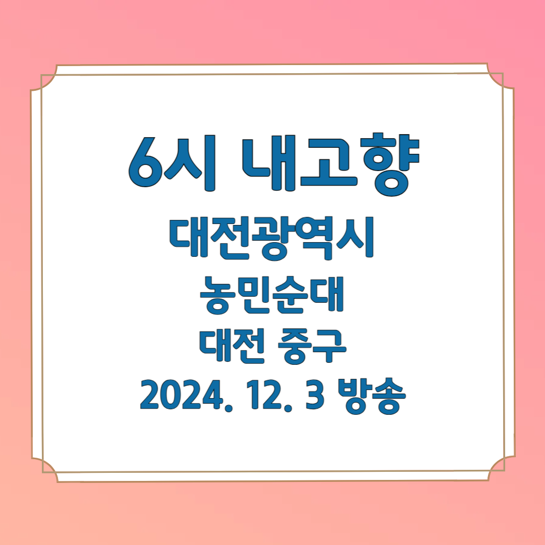 6시내고향 대전광역시편 순대국밥 대전 중구 농민순대