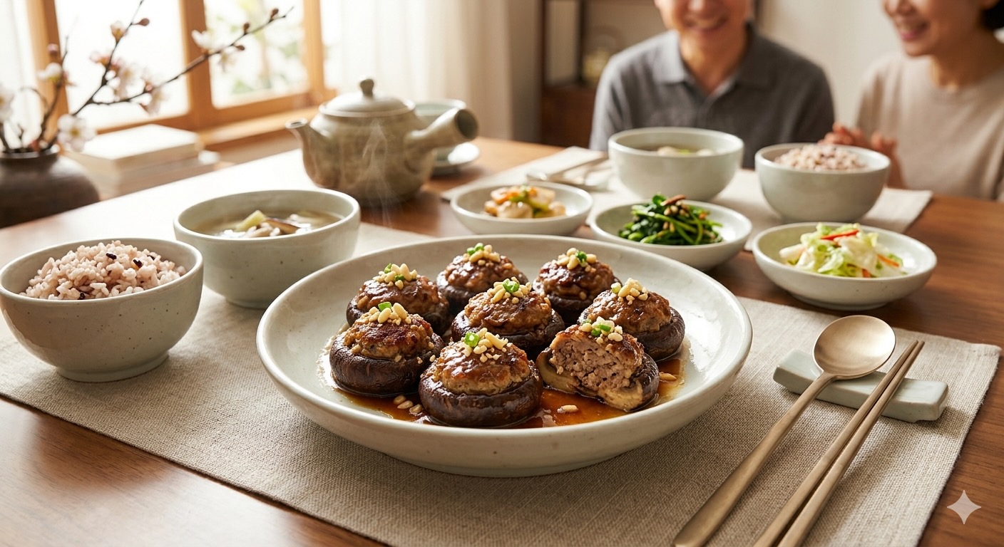고기 품은 표고버섯 찜